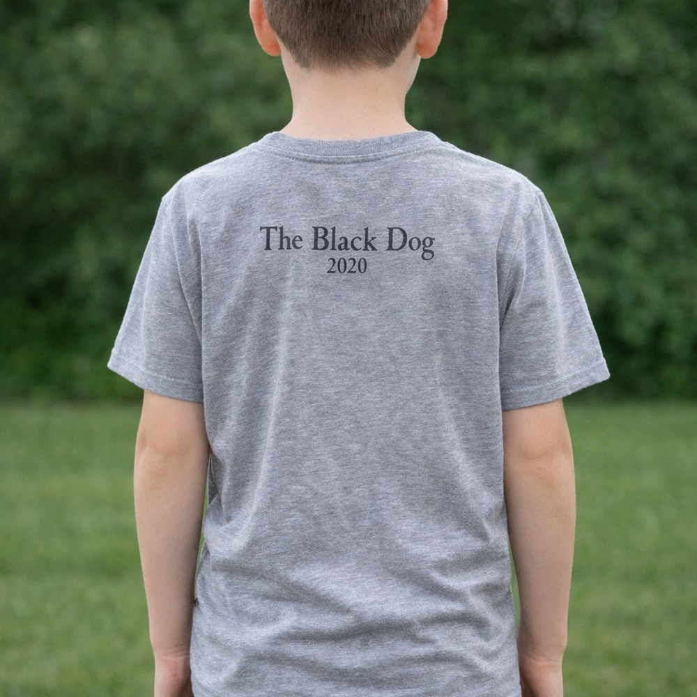 The Black Dog Youth Large 10 Gray Graphic Tee 2020 Classic Logo